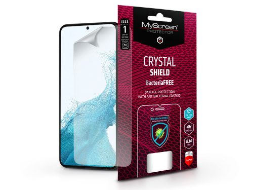 Samsung S906 Galaxy S22+ 5G/Galaxy S23+ képernyővédő fólia - MyScreen Protector Crystal Shield BacteriaFree - 1 db/csomag - átlátszó