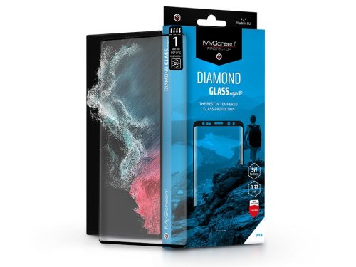 Samsung S908B Galaxy S22 Ultra 5G edzett üveg képernyővédő fólia ívelt          kijelzőhöz - MyScreen Protector Diamond Glass Edge3D - fekete