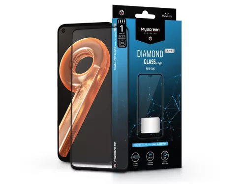 Realme 9i edzett üveg képernyővédő fólia - MyScreen Protector Diamond Glass     LiteEdge2.5D Full Glue - fekete