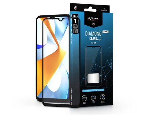 Xiaomi Poco C40 edzett üveg képernyővédő fólia - MyScreen Protector Diamond     Glass Lite Edge2.5D Full Glue - fekete