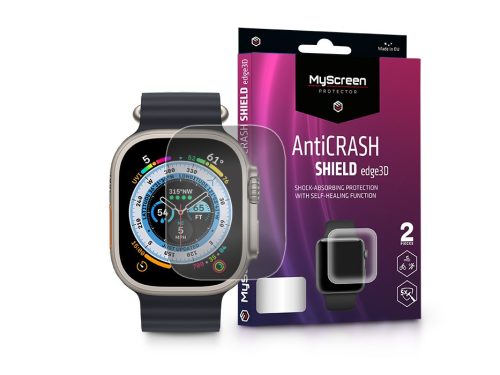 Apple Watch Ultra (49 mm) ütésálló képernyővédő fólia - MyScreen Protector      AntiCrash Shield Edge3D - 2 db/csomag - átlátszó