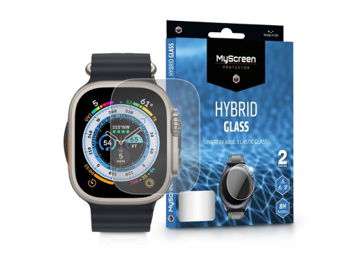 Apple Watch Ultra (49 mm) rugalmas üveg képernyővédő fólia - MyScreen Protector Hybrid Glass - 2 db/csomag - átlátszó
