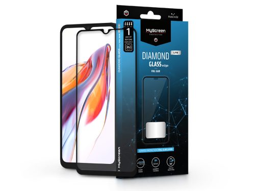 Xiaomi Redmi 12C/Redmi 11A edzett üveg képernyővédő fólia - MyScreen Protector  Diamond Glass Lite Edge2.5D Full Glue - fekete