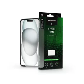   Apple iPhone 15/15 Pro rugalmas üveg képernyővédő fólia - MyScreen Protector    Hybrid Glass Green - átlátszó