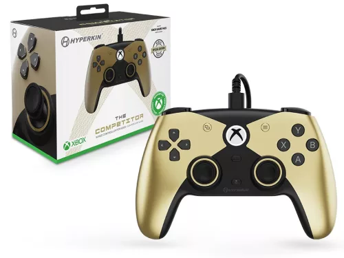Hyperkin Competitor Xbox Series|One/Windows 11|10 arany Xbox liszenszelt vezetékes kontroller