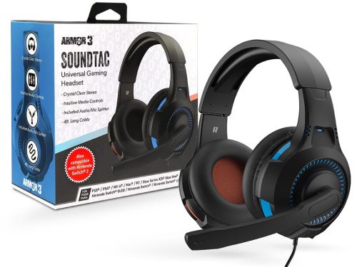 Armor3 SoundTac Kék/Narancssárga Nintendo/PS/XBOX/PC/Mac unvierzális vezetékes gamer fejhallgató