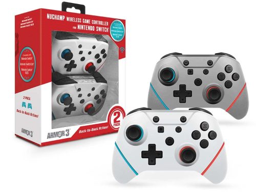 Armor3 NuChamp Nintendo Switch vezeték nélküli kontroller csomag (2db) (Fehér, Ezüst)