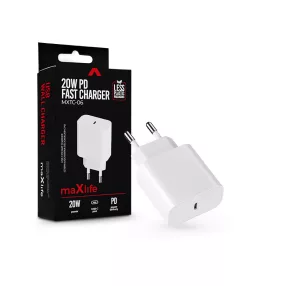   Maxlife MXTC-06 PD+QC 20W hálózati gyorstöltő adapter Type-C - fehér