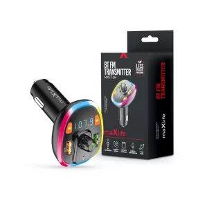   Maxlife MXFT-04 Bluetooth FM-transmitter/autós töltő 15W - 2xUSB - fekete, RGB