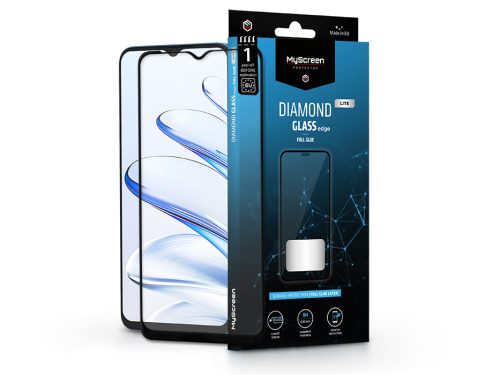 Honor 70 Lite edzett üveg képernyővédő fólia - MyScreen Protector Diamond Glass Lite Edge2.5D Full Glue - fekete