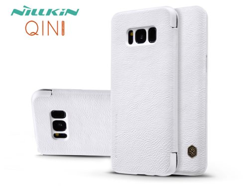 Samsung G955F Galaxy S8 Plus oldalra nyíló flipes tok - Nillkin Qin - fehér
