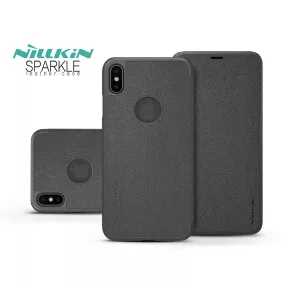   Apple iPhone XS Max oldalra nyíló tok - Nillkin Sparkle Logo Flip - fekete