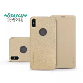   Apple iPhone XS Max oldalra nyíló tok - Nillkin Sparkle Logo Flip - arany