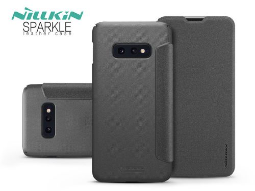 Samsung G970U Galaxy S10e oldalra nyíló flipes tok - Nillkin Sparkle - fekete