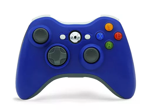 Vezeték nélküli Xbox 360/PC kompatibilis kék kontroller (USB Adapterrel)
