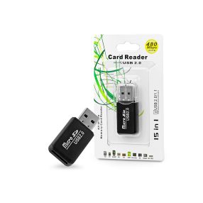 Haffner Micro SD memóriakártya-olvasó/USB 2.0 - fekete