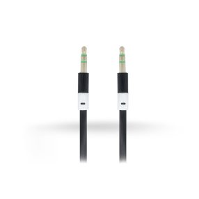   3,5 - 3,5 mm jack audio kábel 1 m-es lapos vezetékkel - fekete