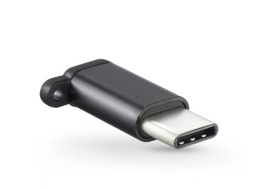 Micro USB - USB Type-C adapter - fekete