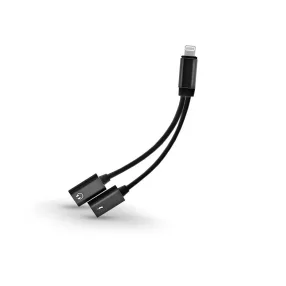   Lightning - lightning audio + töltő adapter - 2in1 - fekete