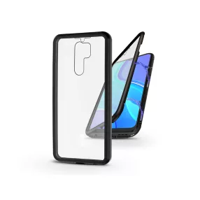   Xiaomi Redmi 9 mágneses, 2 részes hátlap előlapi üveggel - Magneto 360 - fekete