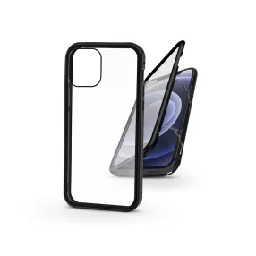   Apple iPhone 12 Mini mágneses, 2 részes hátlap előlapi üveggel - Magneto 360 - fekete