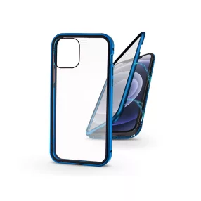   Apple iPhone 12 Mini mágneses, 2 részes hátlap előlapi üveggel - Magneto 360 - kék