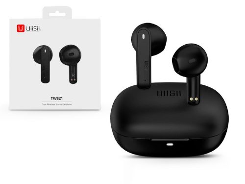 UiiSii Bluetooth sztereó headset v5.0 + töltőtok - UiiSii TWS21 True Wireless Stereo Earphone - black