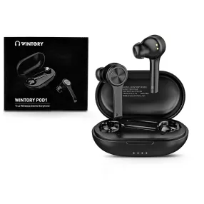   Wintory Bluetooth sztereó headset v5.0 + töltőtok - Wintory POD1 True Wireless  Stereo Earphone - fekete