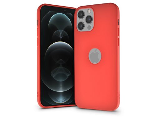 Apple iPhone 12/12 Pro szilikon hátlap - Soft Logo - piros