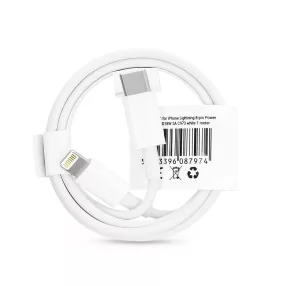   USB Type-C - Lightning adat- és töltőkábel 1 m-es vezetékkel - C973 PD 18W Type-C Cable for Lightning - 2A - fehér - ECO csomagolás