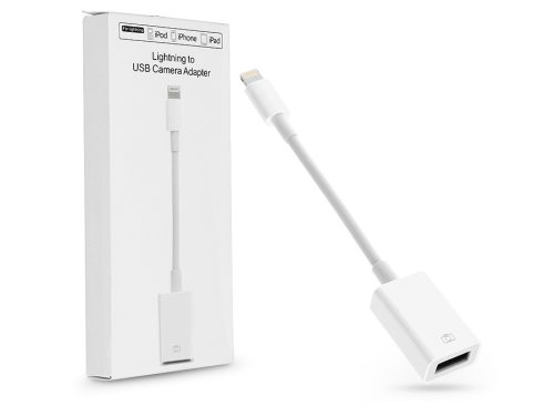 Utángyártott OTG adapter Lightning - USB-A csatlakozóval - fehér