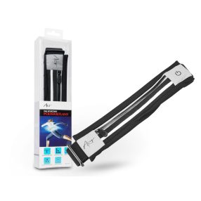 Art LED világító edzőöv / sport övtáska - fekete