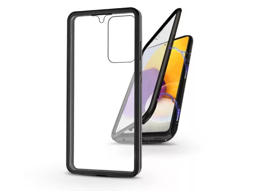Samsung A725F Galaxy A72 LTE/A726B Galaxy A72 5G mágneses, 2 részes hátlap előlapi üveggel - Magneto 360 - fekete