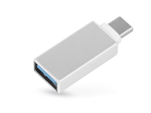 USB-A - Type-C OTG 3.0 adapter - fehér/ezüst - ECO csomagolás