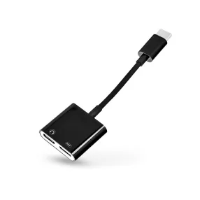   USB Type-C - 2x USB Type-C adapter egyidőben történő töltéshez és zenehallgatáshoz - fekete - ECO csomagolás