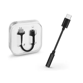   USB Type-C adapter 3,5 mm jack füllhallgatóhoz - box - fekete