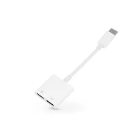   USB Type-C - 2x USB Type-C adapter egyidőben történő töltéshez és zenehallgatáshoz - fehér - ECO csomagolás