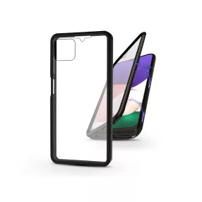   Samsung A226B Galaxy A22 5G mágneses, 2 részes hátlap előlapi üveggel - Magneto 360 - fekete