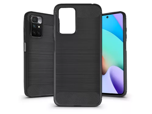 Haffner Carbon szilikon tok - Xiaomi Redmi 10 - fekete