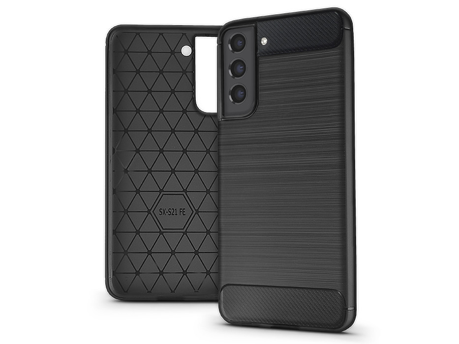 Samsung G990B Galaxy S21 FE 5G szilikon hátlap - Carbon - fekete