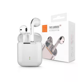   TWS Bluetooth sztereó headset v5.0 + töltőtok - J18 True Wireless Earphones withCharging Case - fehér