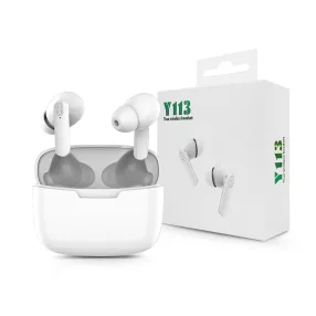   TWS Bluetooth sztereó headset v5.0 + töltőtok - Y113 True Wireless Earphones    with Charging Case - fehér
