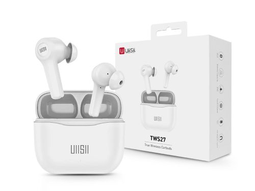UiiSii Bluetooth sztereó headset v5.0 + töltőtok - UiiSii TWS27 True Wireless   Stereo Earphone - fehér