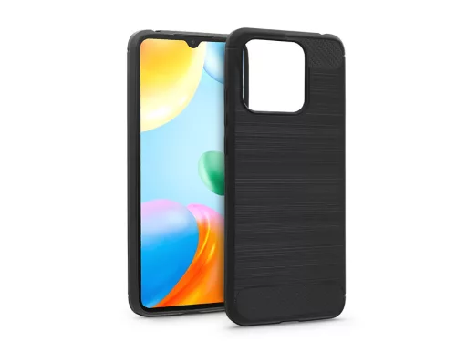 Haffner Carbon szilikon tok - Xiaomi Redmi 10C - fekete