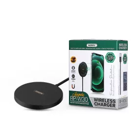   Remax Qi univerzális vezeték nélküli töltő állomás - 15W - Remax RP-W30 MagneticMagSafe Fast Charger - fekete