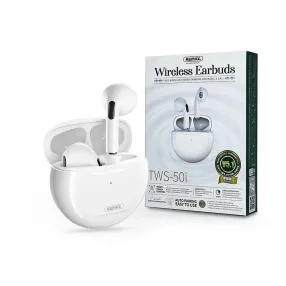   Remax TWS Bluetooth sztereó headset v5.1 + töltőtok - Remax TWS-50i True        Wireless Earphones with Charging Case - fehér