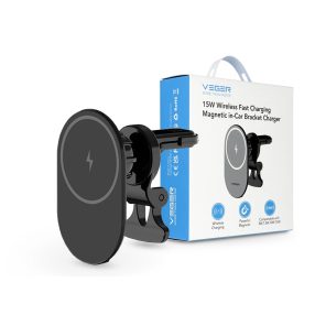  Veger Qi vezeték nélküli, szellőzőrácsba illeszthető autós tartó/gyorstöltő -   Veger Y38 - fekete