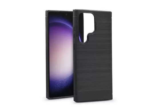 Haffner Carbon szilikon tok - Samsung SM-S918 Galaxy S23 Ultra - fekete