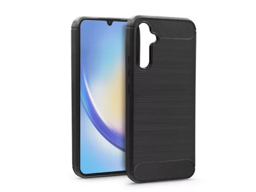 Haffner Carbon szilikon tok - Samsung SM-A346 Galaxy A34 5G - fekete