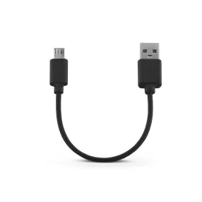   USB - micro USB töltőkábel 15 cm-es vezetékkel - fekete (ECO csomagolás)